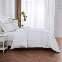 Baby's Breath Embroidered Percale Duvet Set