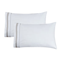 Classic Double Border Percale Cotton Sheet Set