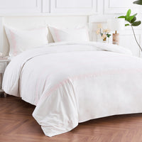 Baby's Breath Embroidered Percale Duvet Set