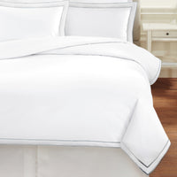 600 Thread Count Framed Sateen Embroidered Cotton Duvet Set