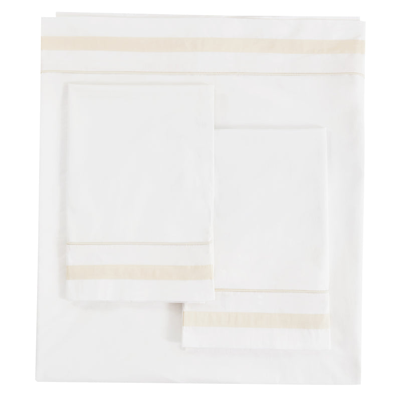 Classic Double Border Percale Cotton Sheet Set