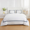 Classic Double Border Percale Cotton Duvet Set