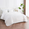 Scallop Frame Embroidered Percale Cotton Duvet Set