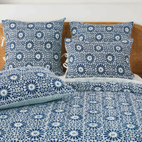 Hand Stitched Block Print Kantha Pillow Sham Pairs