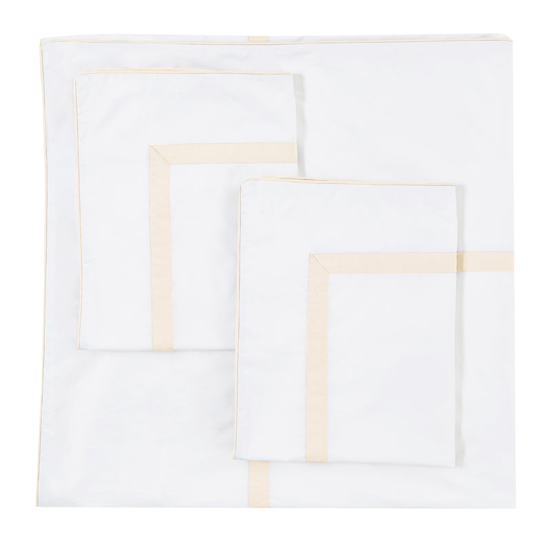 Classic Double Border Percale Cotton Duvet Set