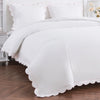 Scallop Frame Embroidered Percale Cotton Duvet Set