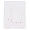 Scallop Frame Embroidered Percale Cotton Sheet Set