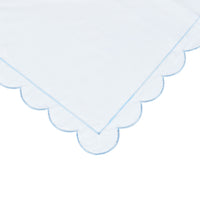 Scallop Frame Embroidered Percale Cotton Duvet Set