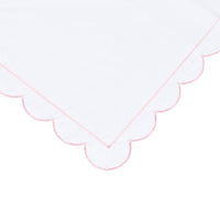 Scallop Frame Embroidered Percale Cotton Duvet Set