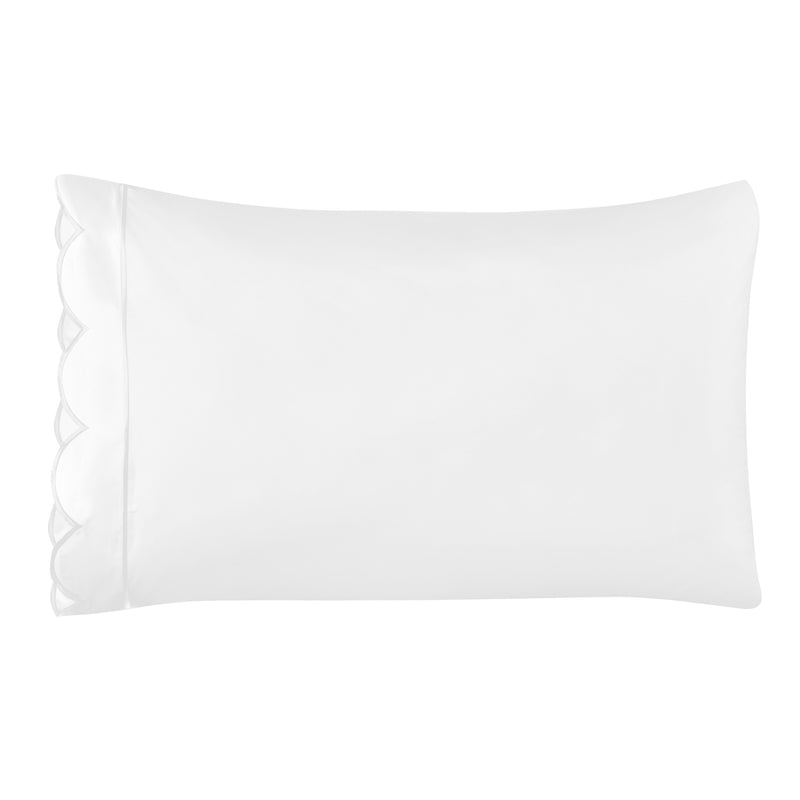 Scallop Frame Embroidered Percale Cotton Sheet Set