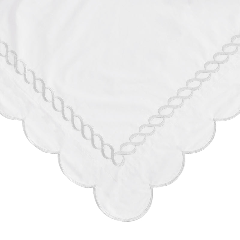 600 Thread Count Scallop Rope Embroidered Cotton Duvet Set