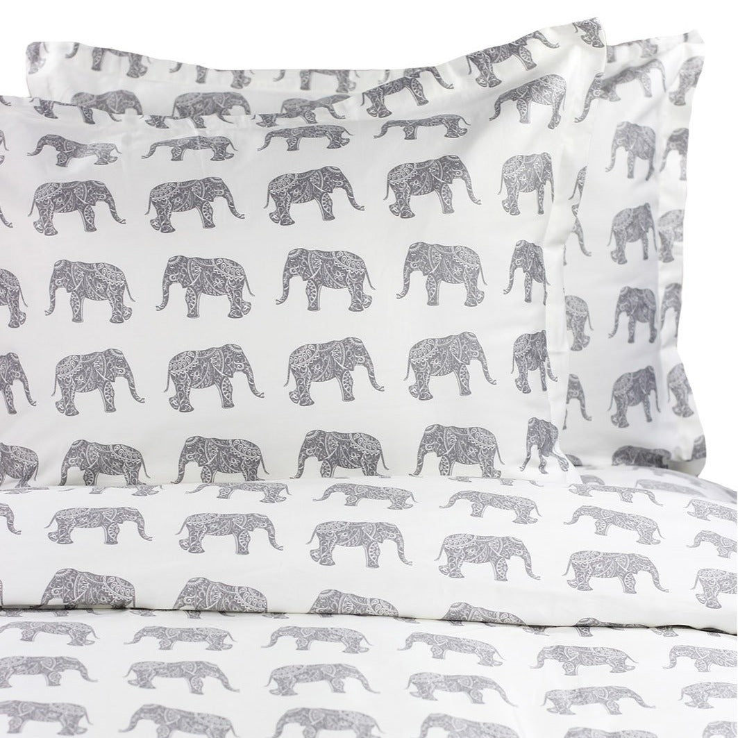 Elephant Garnet Hill purchases sheet and duvet twin bundle plus elephant light